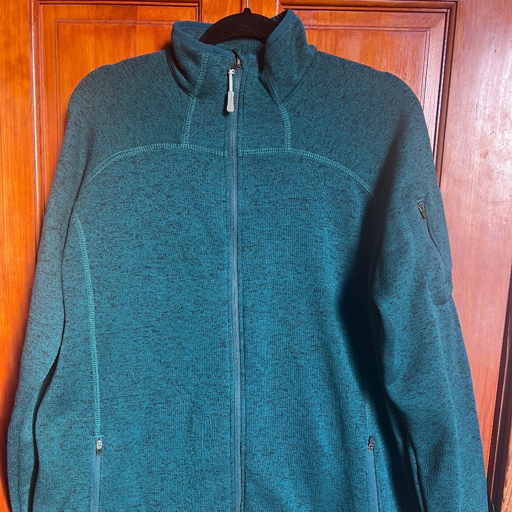 Eddie Bauer Tall 2XL Teal Fleece Jacket Like New!  Zippered Pockets